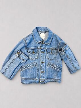 Heritage 1981 Girl’s Blue Jean Button-Front Jacket w/ Pockets Long Sleeve S/P